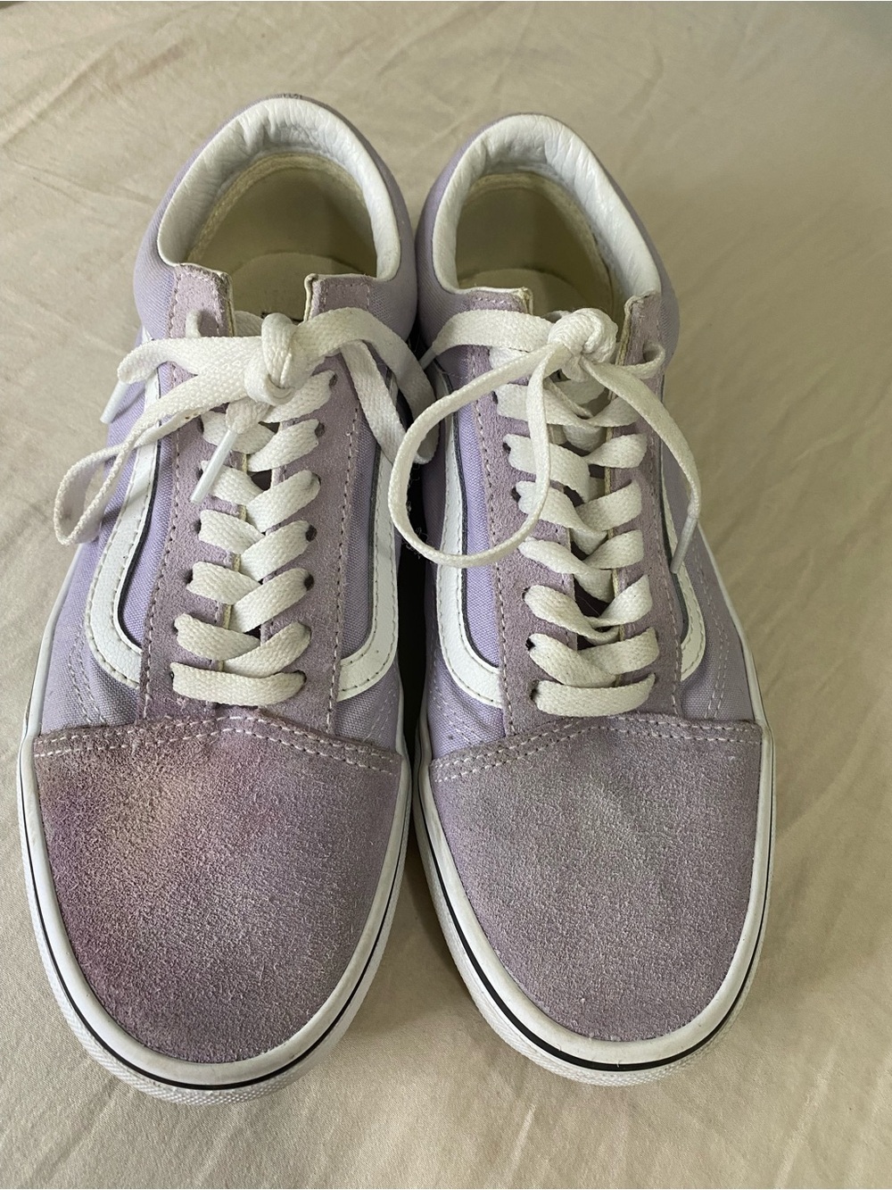 Vans Old Skool Suede Low-Top Sneakers - Languid Lavender / Purple White - Size 8